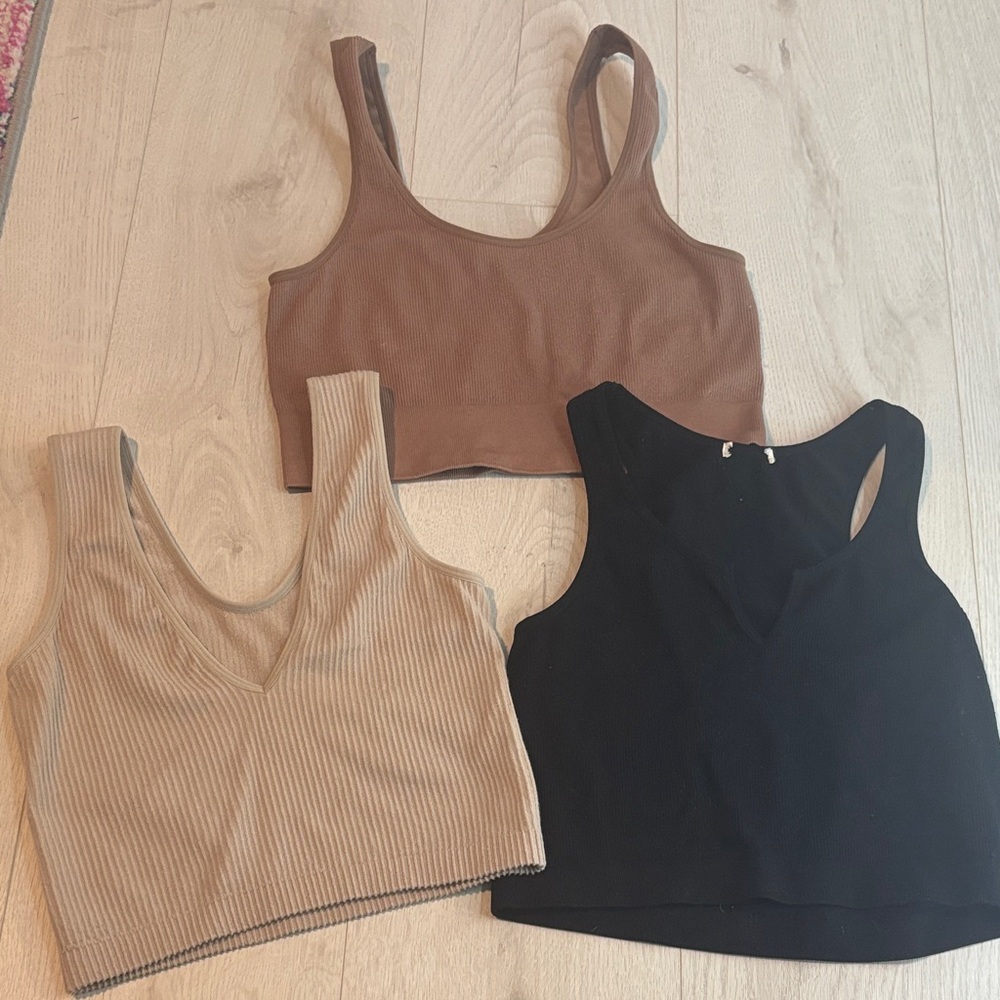 Women's tank Tops - Black, Brown, and Tan size Medium